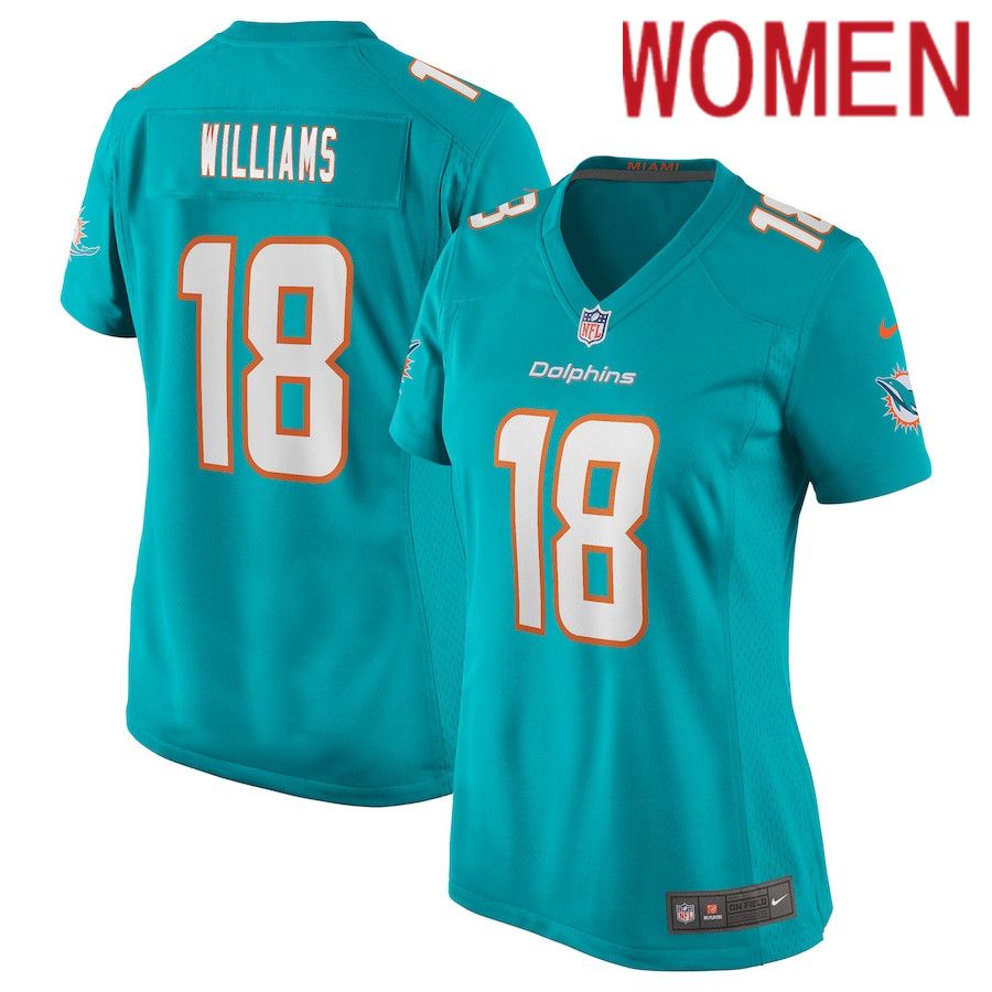 Women Miami Dolphins #18 Preston Williams Nike Green Game NFL Jersey->women nfl jersey->Women Jersey
